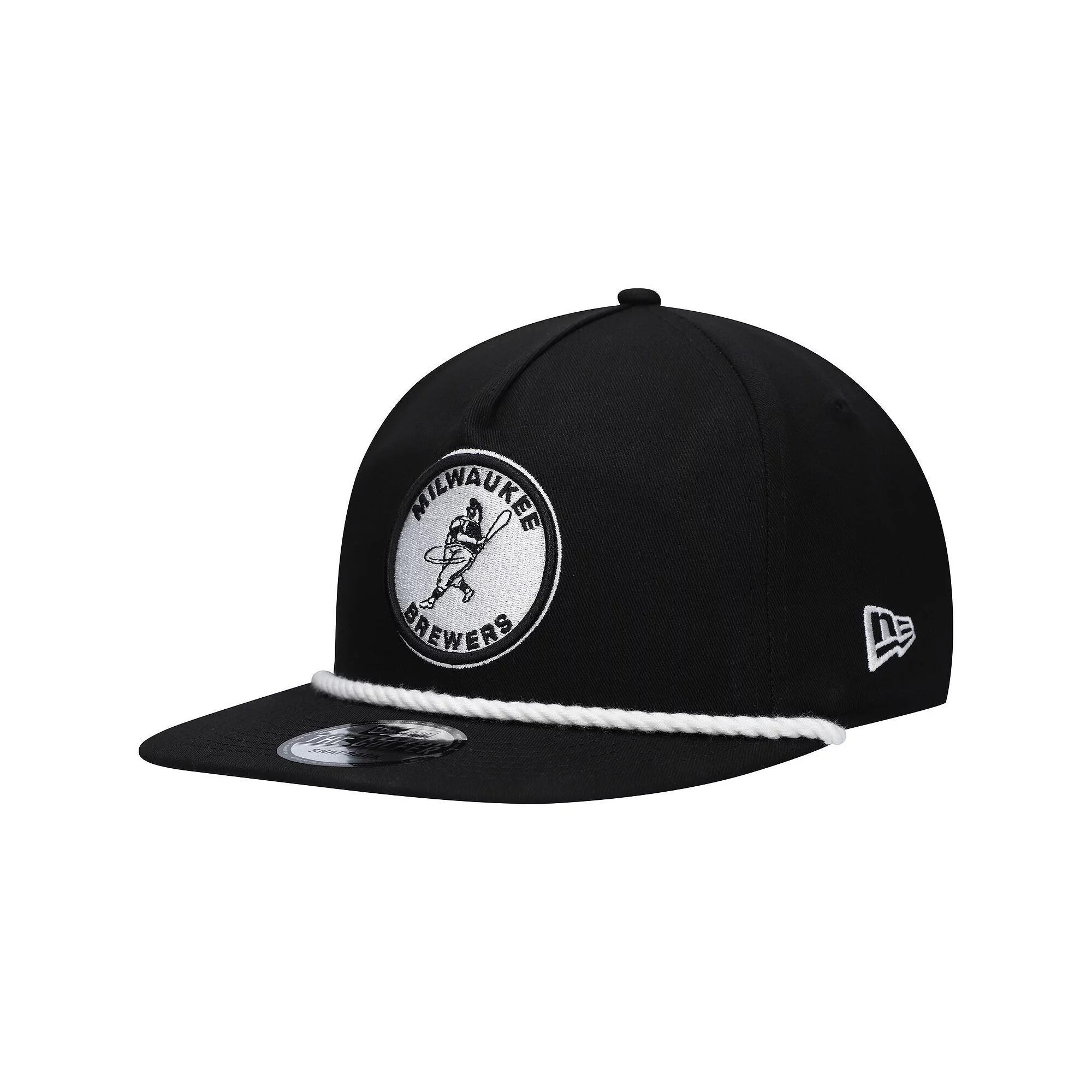 Men's New Era Black Milwaukee Brewers Golfer Snapback Hat Product Image