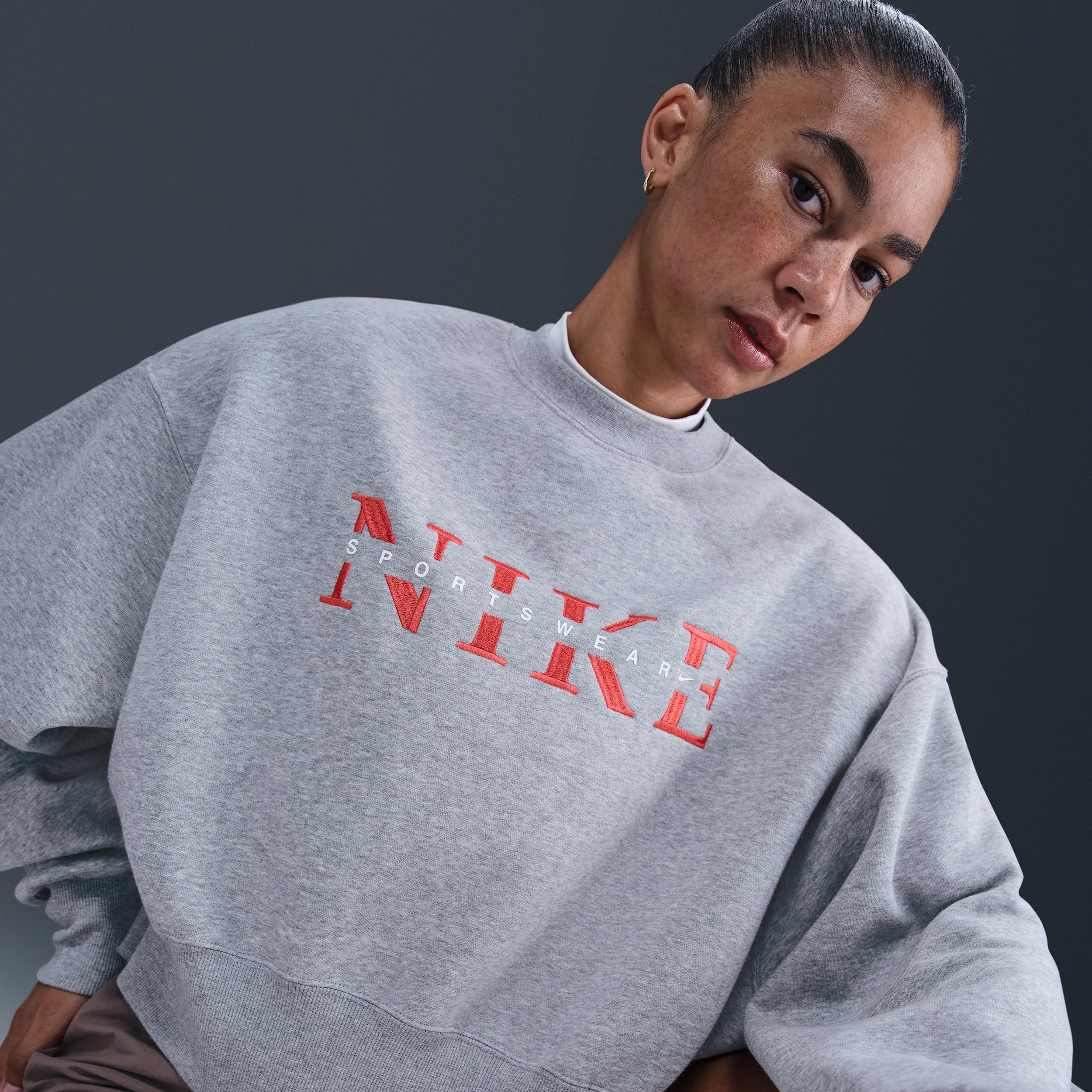 Womens Nike Sportswear Phoenix Fleece Oversized Crew-Neck Sweatshirt | IH4056-063 Product Image