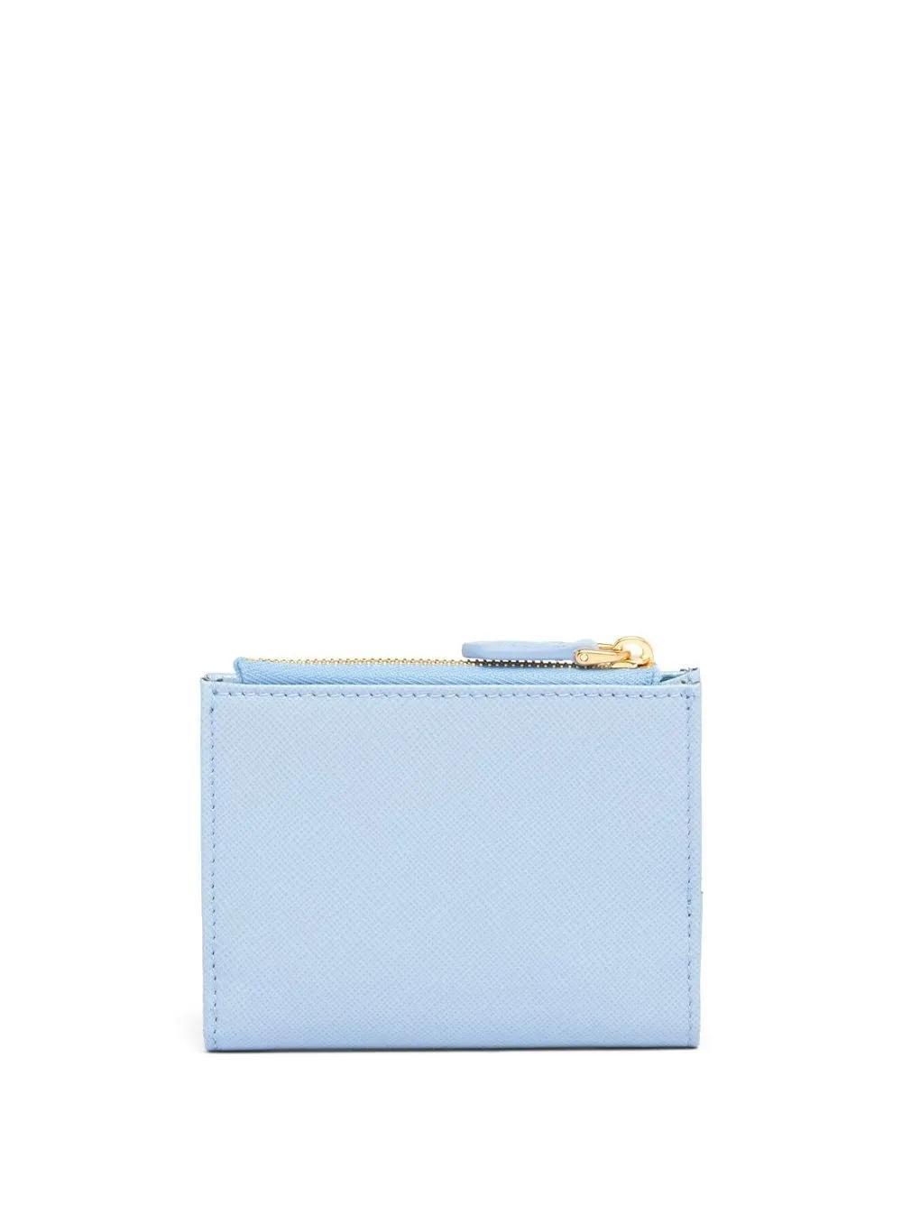 PRADA Leather Logo-detail Wallet In Blue Product Image