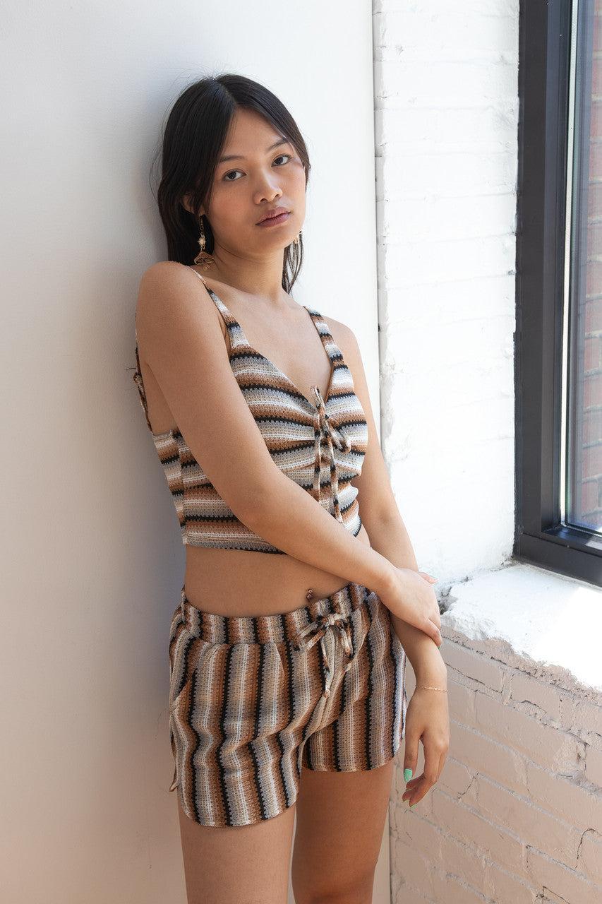 Crochet Stripe Shorts Product Image