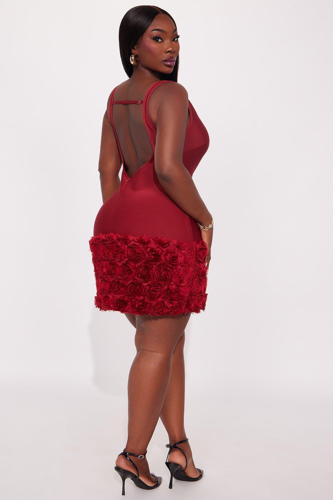 Rosie Ruffle Bandage Mini Dress - Red Female Product Image