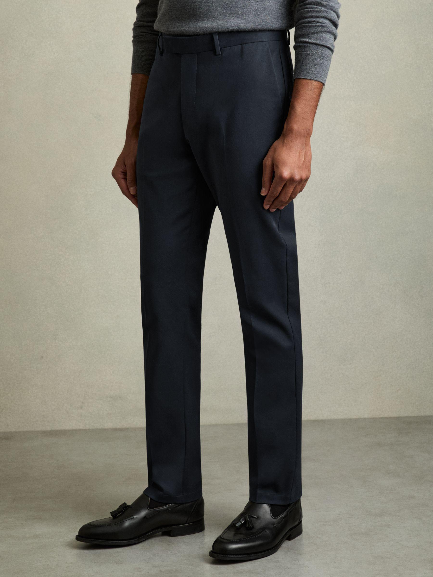 Slim Fit Cotton Blend Chinos in Steel Blue Product Image