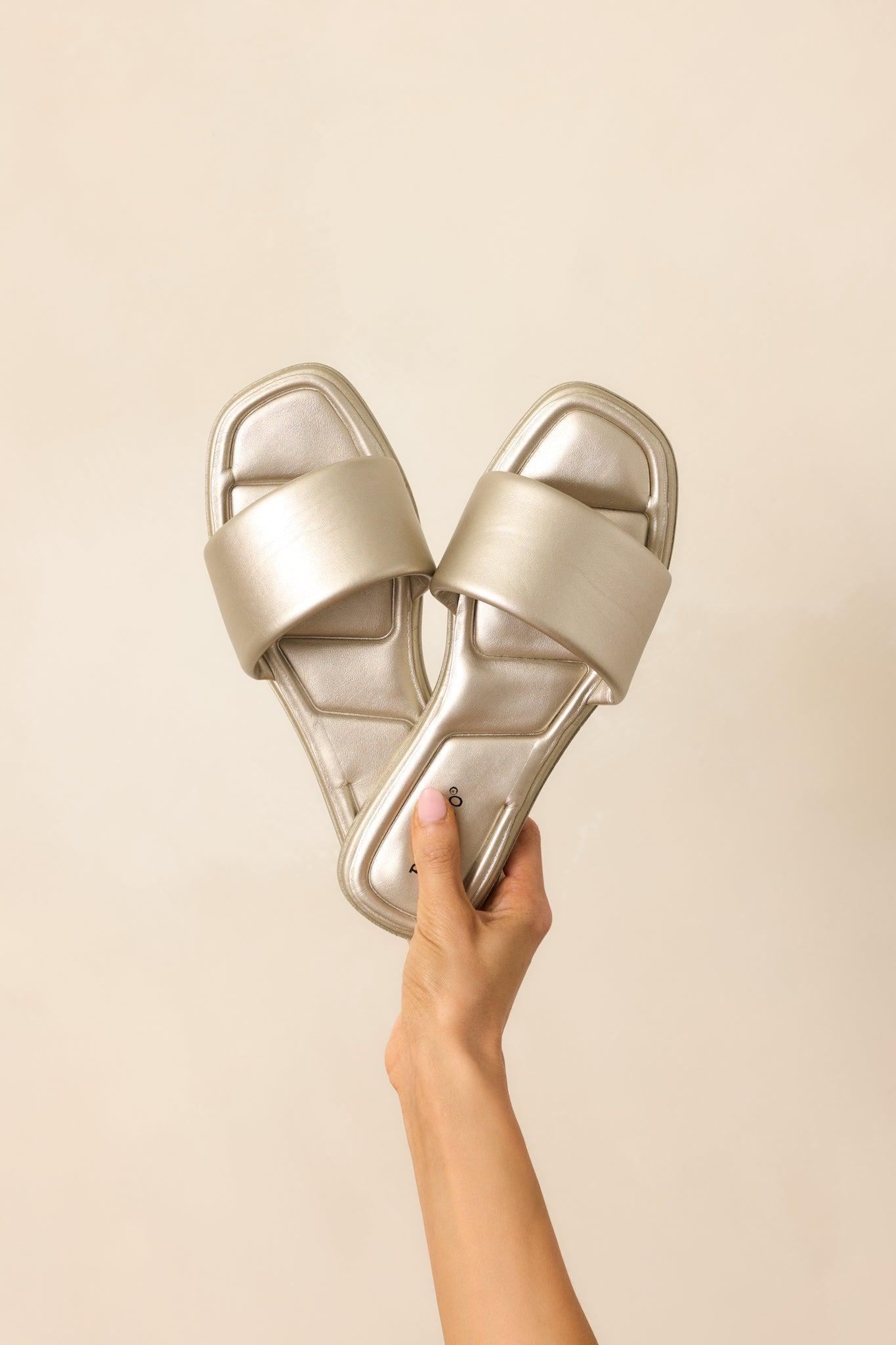 Oasis Steps Gold Metallic Sandals Product Image