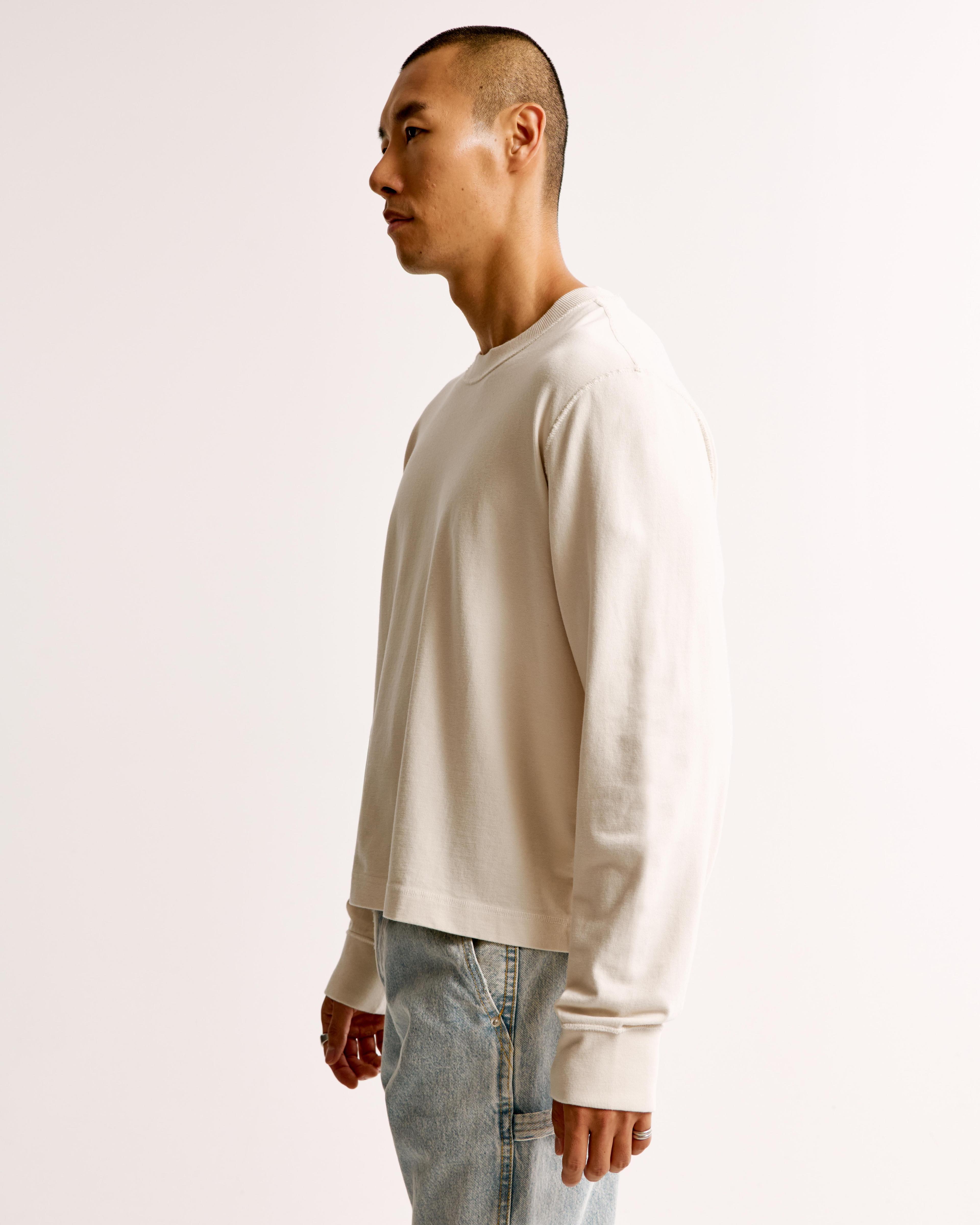 Long-Sleeve Premium Heavyweight Cropped Tee Product Image