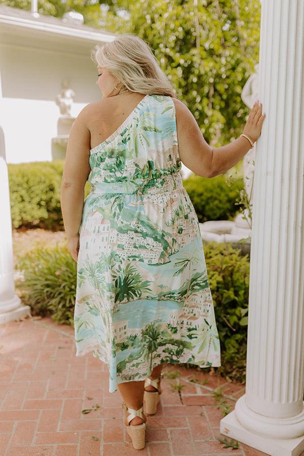 Strolling Through Capri Linen-Blend Midi Dress Curves Product Image