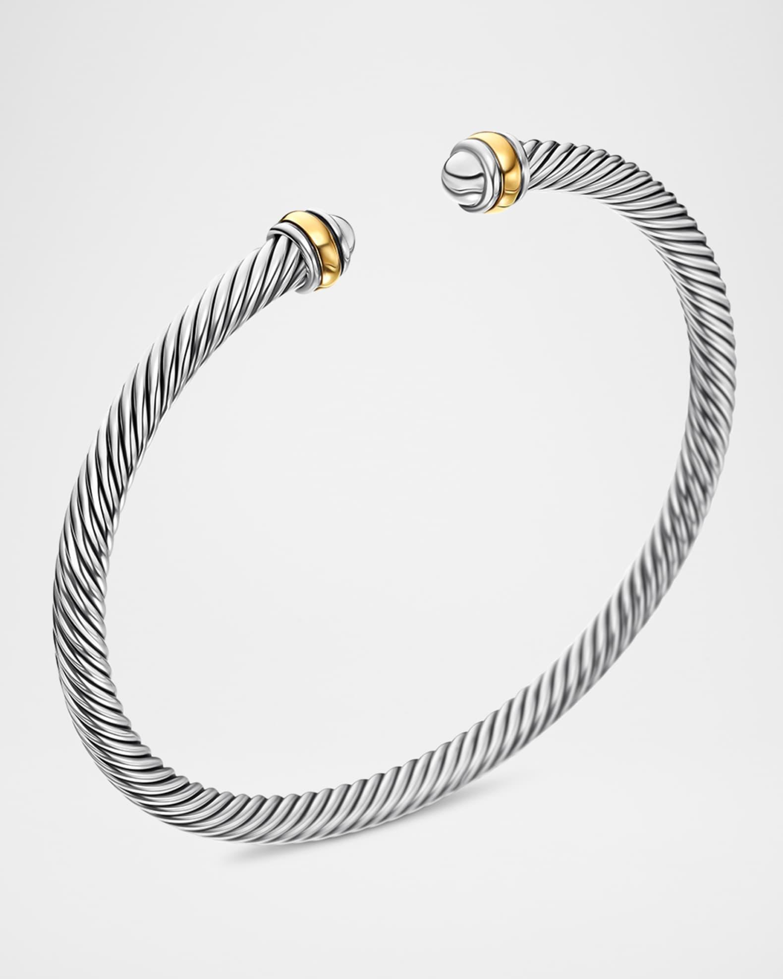 Womens Classic Cable Bracelet in Sterling Silver Product Image