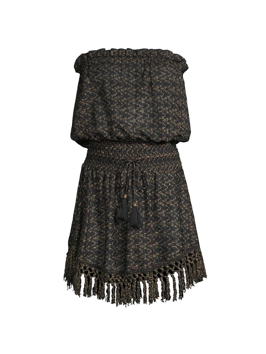 Womens Lauryn Fringe Zig-Zag Knit Minidress Product Image