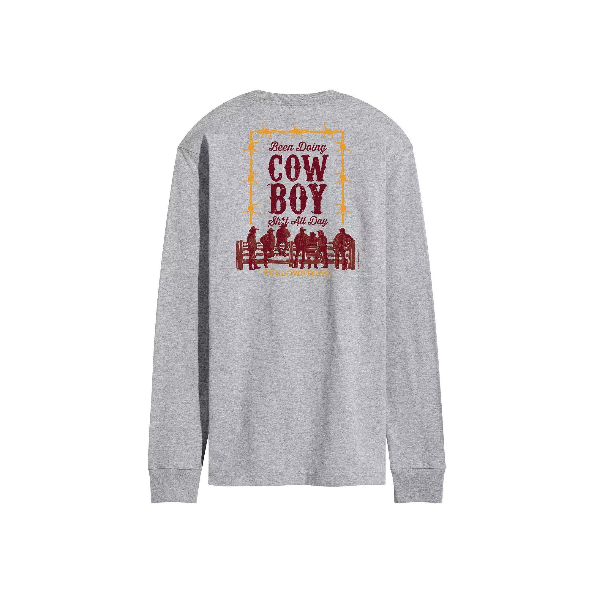 Men's Yellowstone Been Doing Cowboy Long Sleeve Graphic Tee,  Product Image