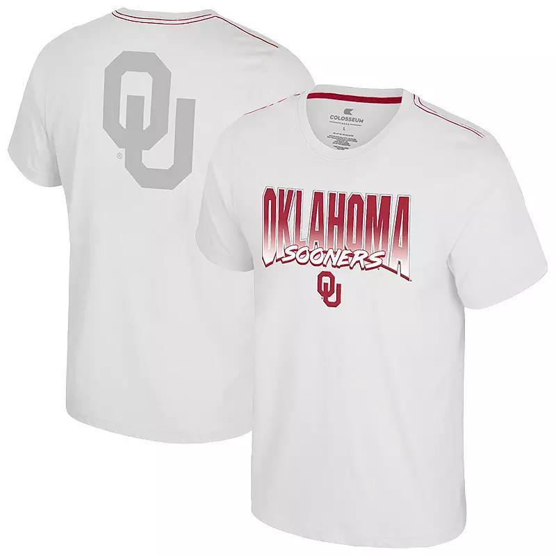 Men's Colosseum White Oklahoma Sooners Dual Logo T-Shirt, Size: Medium Product Image