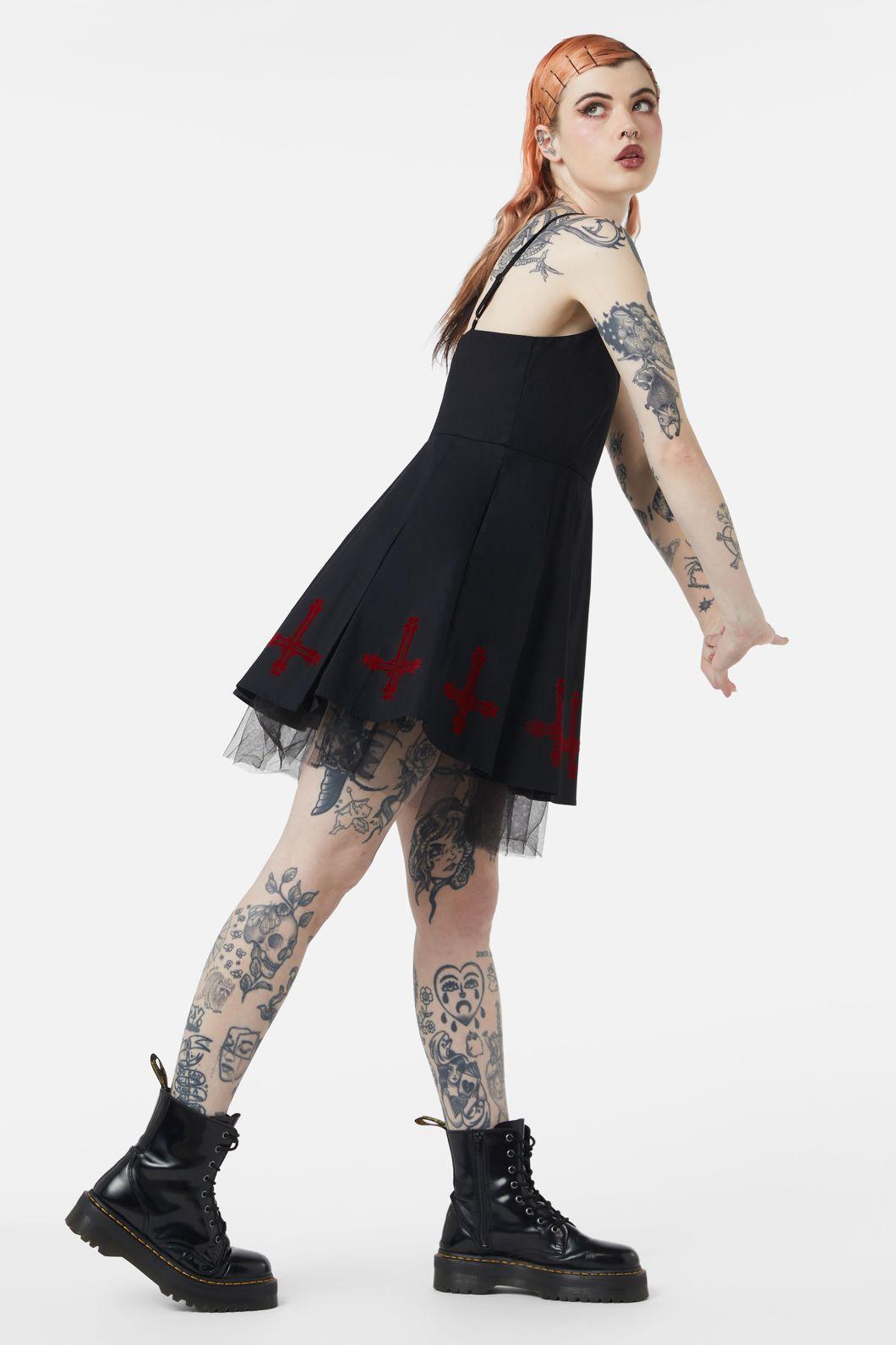 Hail Lilith Flocked Hem Bustier Dress Product Image