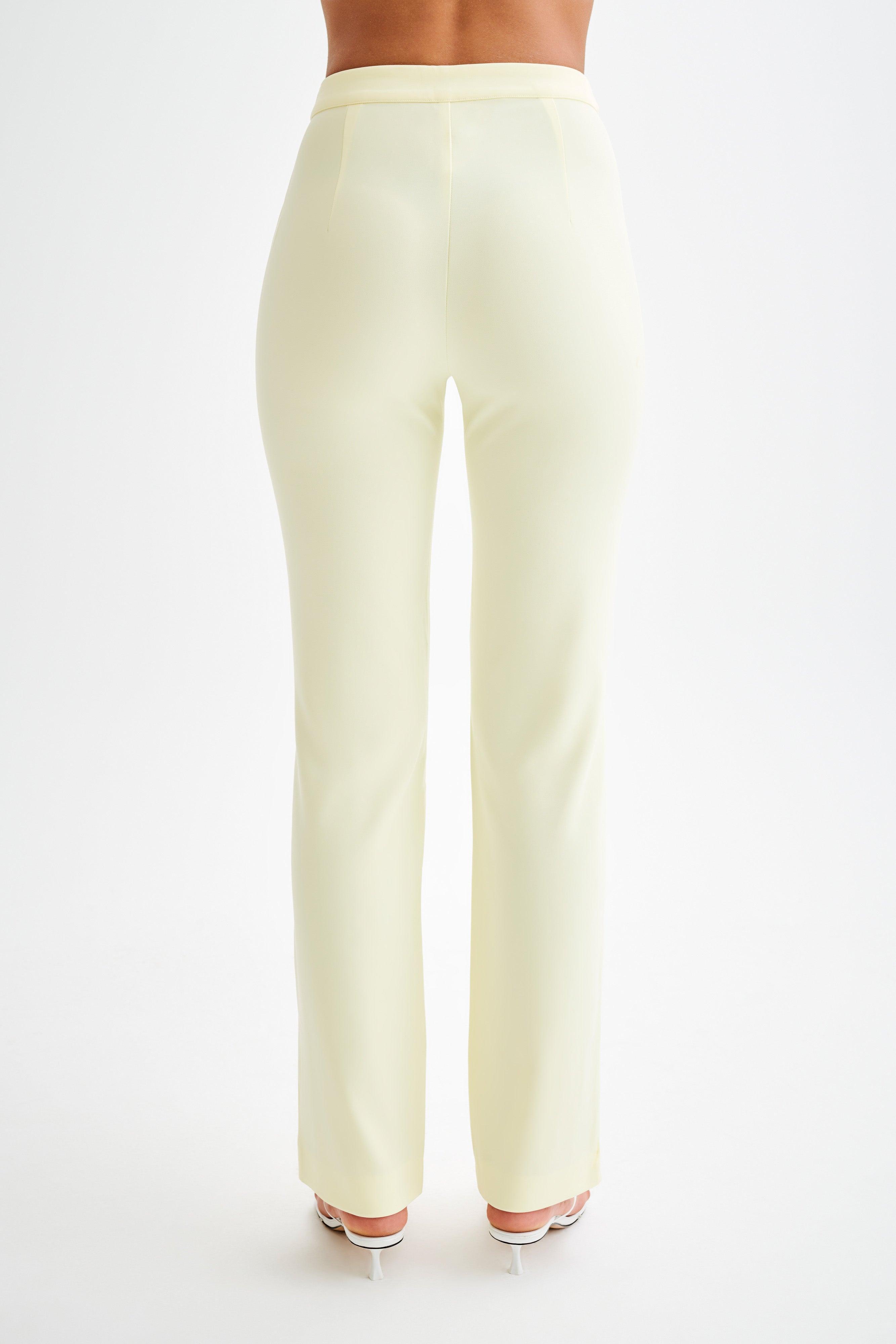 Allanah Suiting Straight Leg Pant - Pastel Lemon Product Image