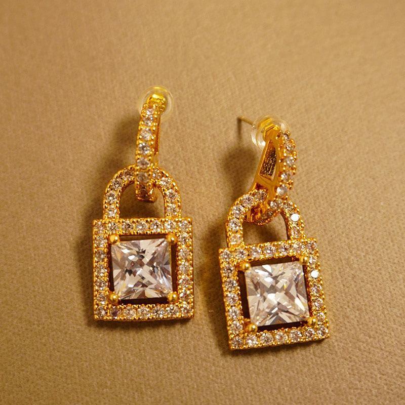 Rhinestone Drop Earrings Product Image