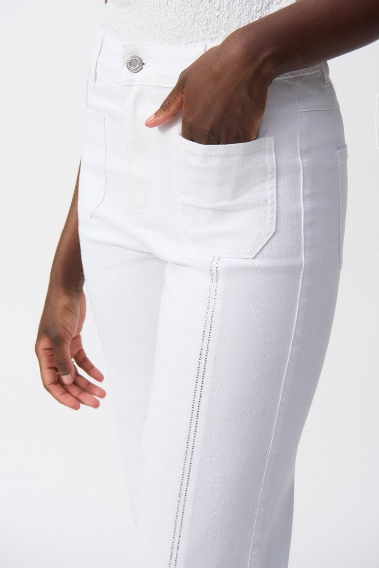 Culotte Jeans With Embellished Front Seam Product Image