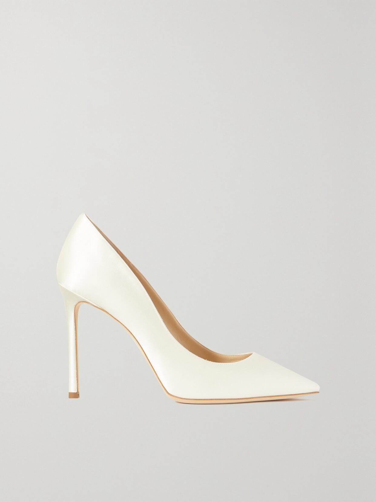 Romy 100 Satin Pumps In White Product Image