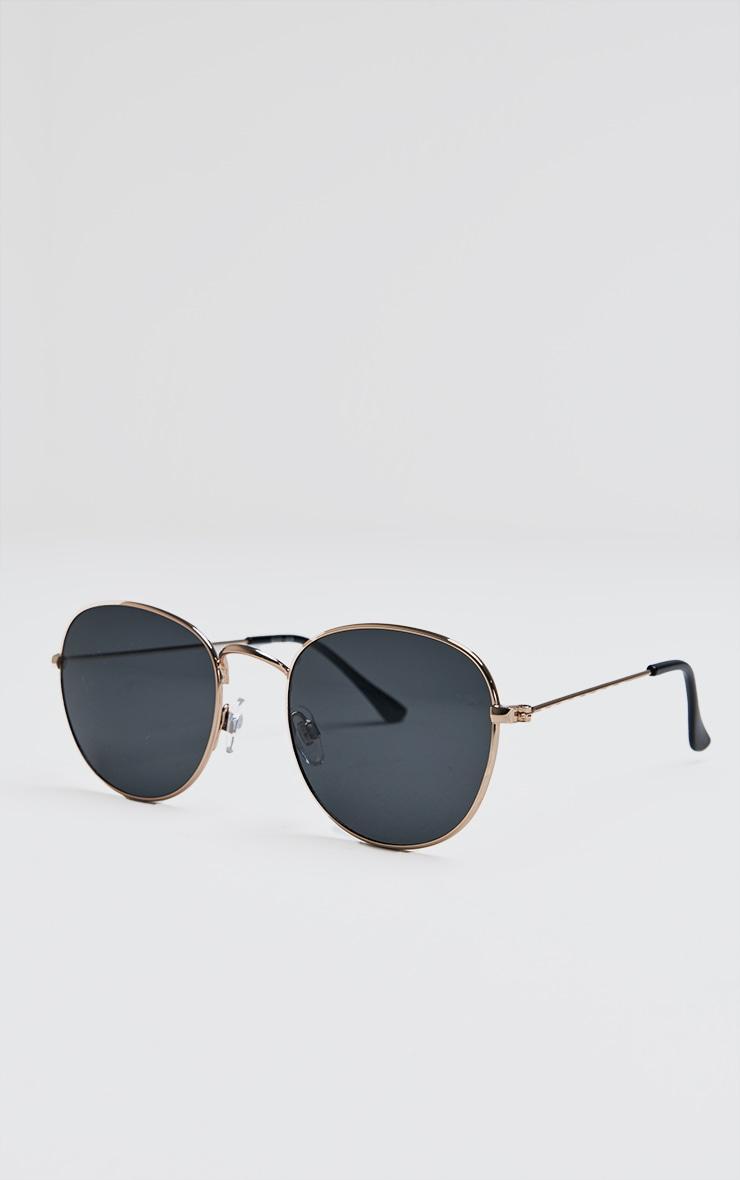 Black On Gold Circular Sunglasses Product Image