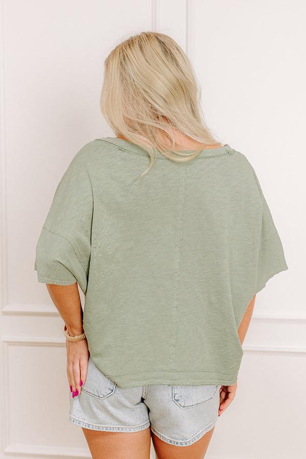 Keeping It Casual Heathered Tee in Sage Product Image
