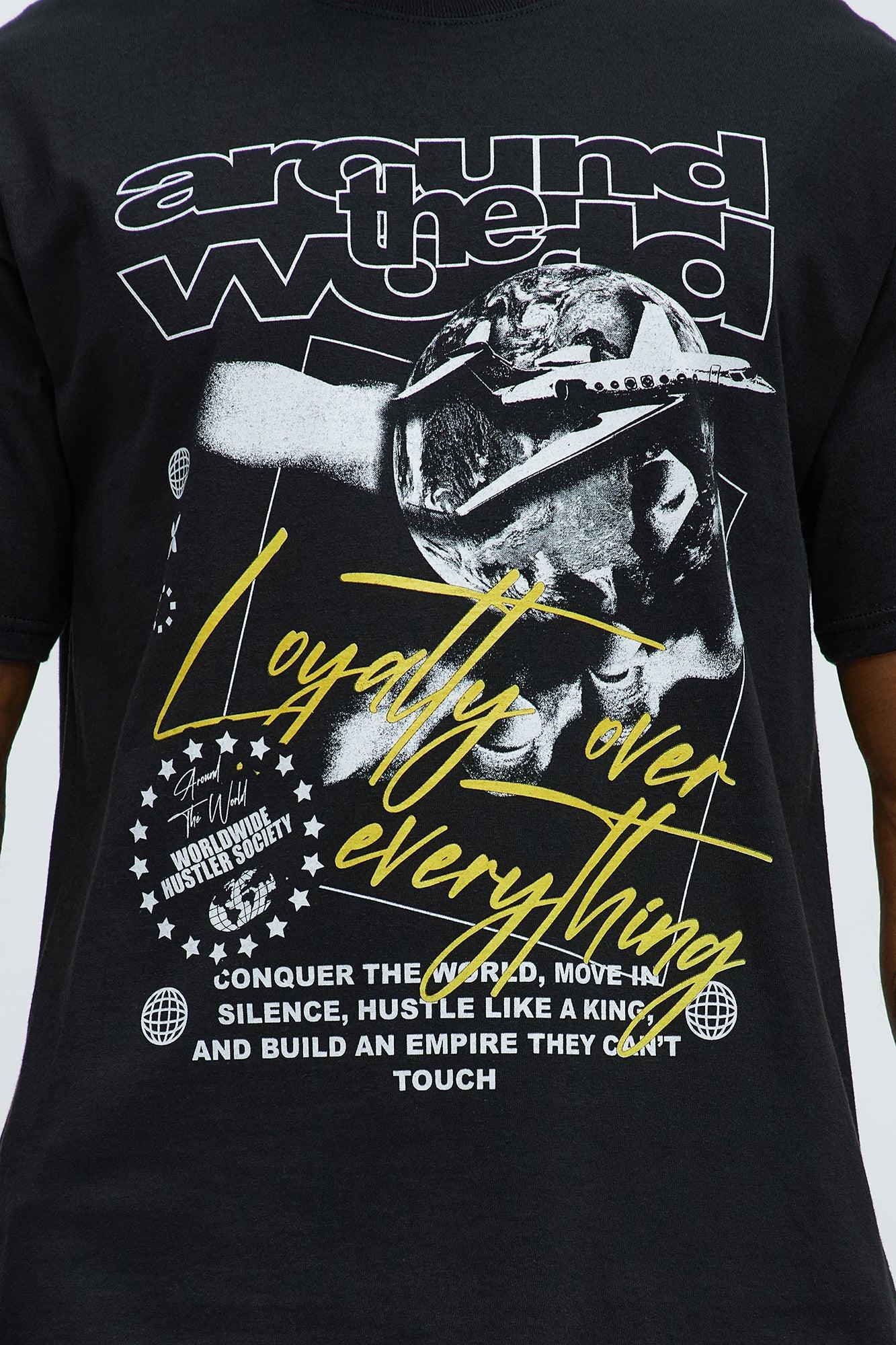 Around The World Hustle Short Sleeve Tee - Black Male Product Image