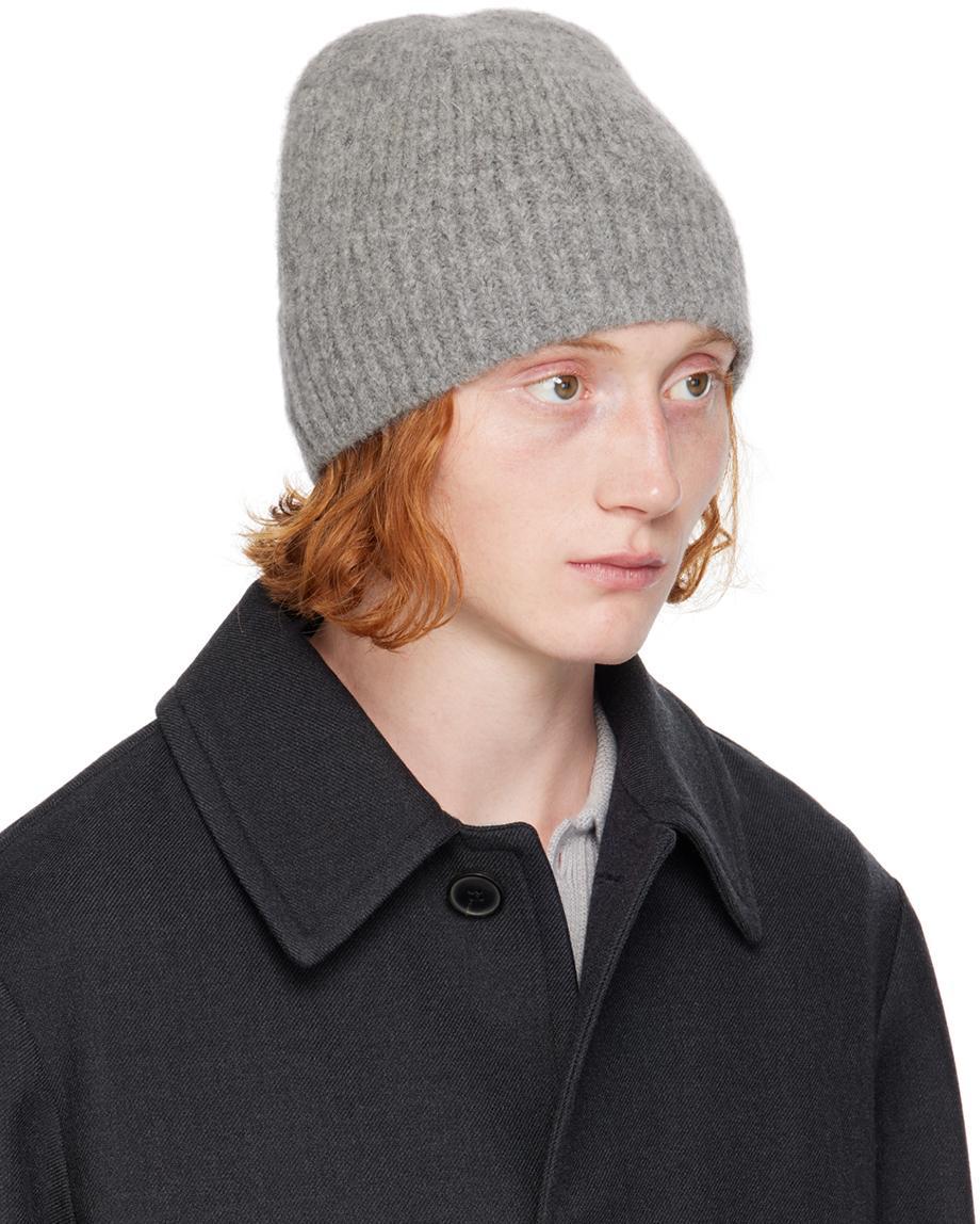 DRIES VAN NOTEN Gray Alpaca & Merino Wool Beanie In 804 Mid Grey Product Image