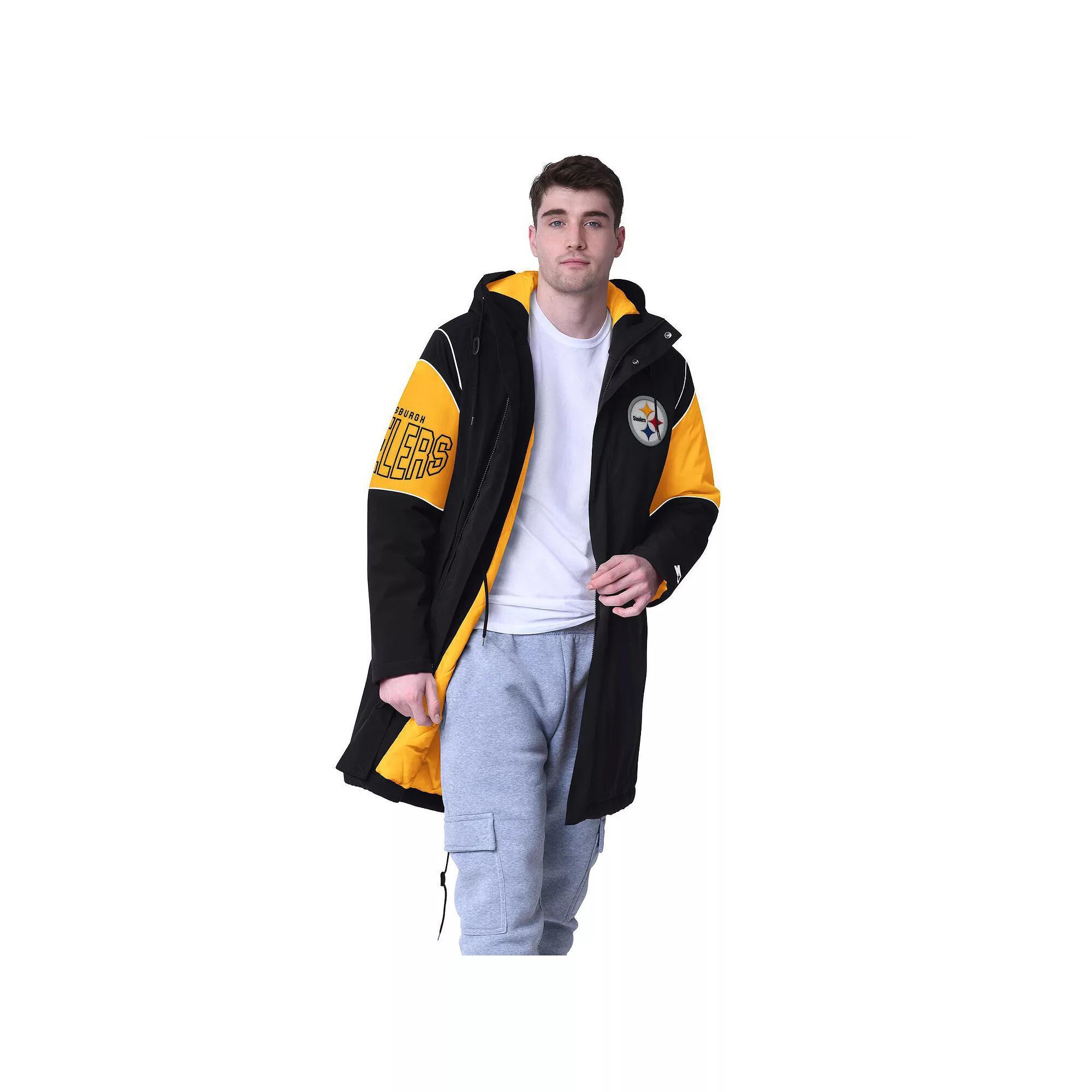 Men's Starter  Black Pittsburgh Steelers Dynasty Polyfill Stadium Full-Zip Jacket, Size: Medium Product Image