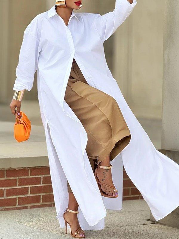 Loose Wide Leg Pleated Pockets Solid Color Pants Product Image