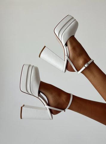 Alto Platform Heels Matte White Product Image