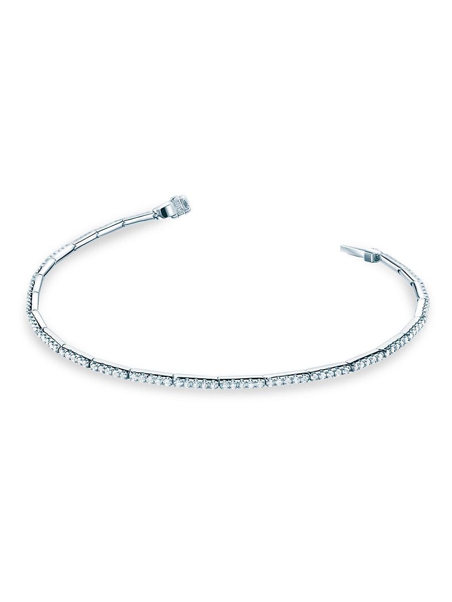 Womens Rose Du Matin 18K White Gold & Diamond Line Bracelet Product Image