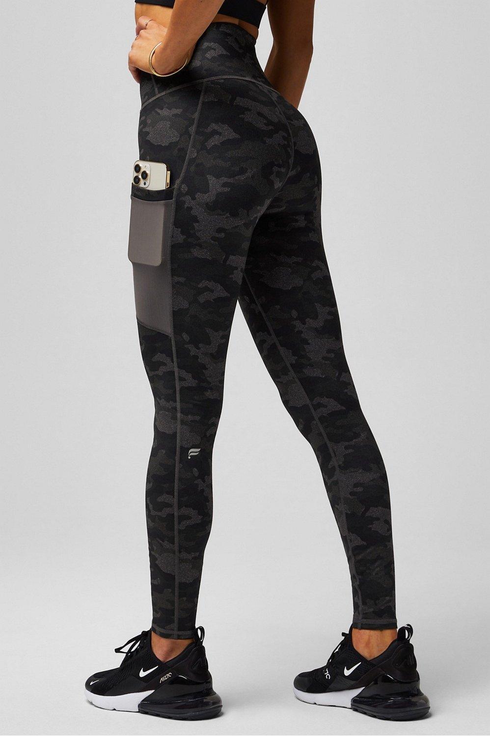 Fabletics On-The-Go High-Waisted Legging Womens Charcoal Camo plus Size 4X Product Image