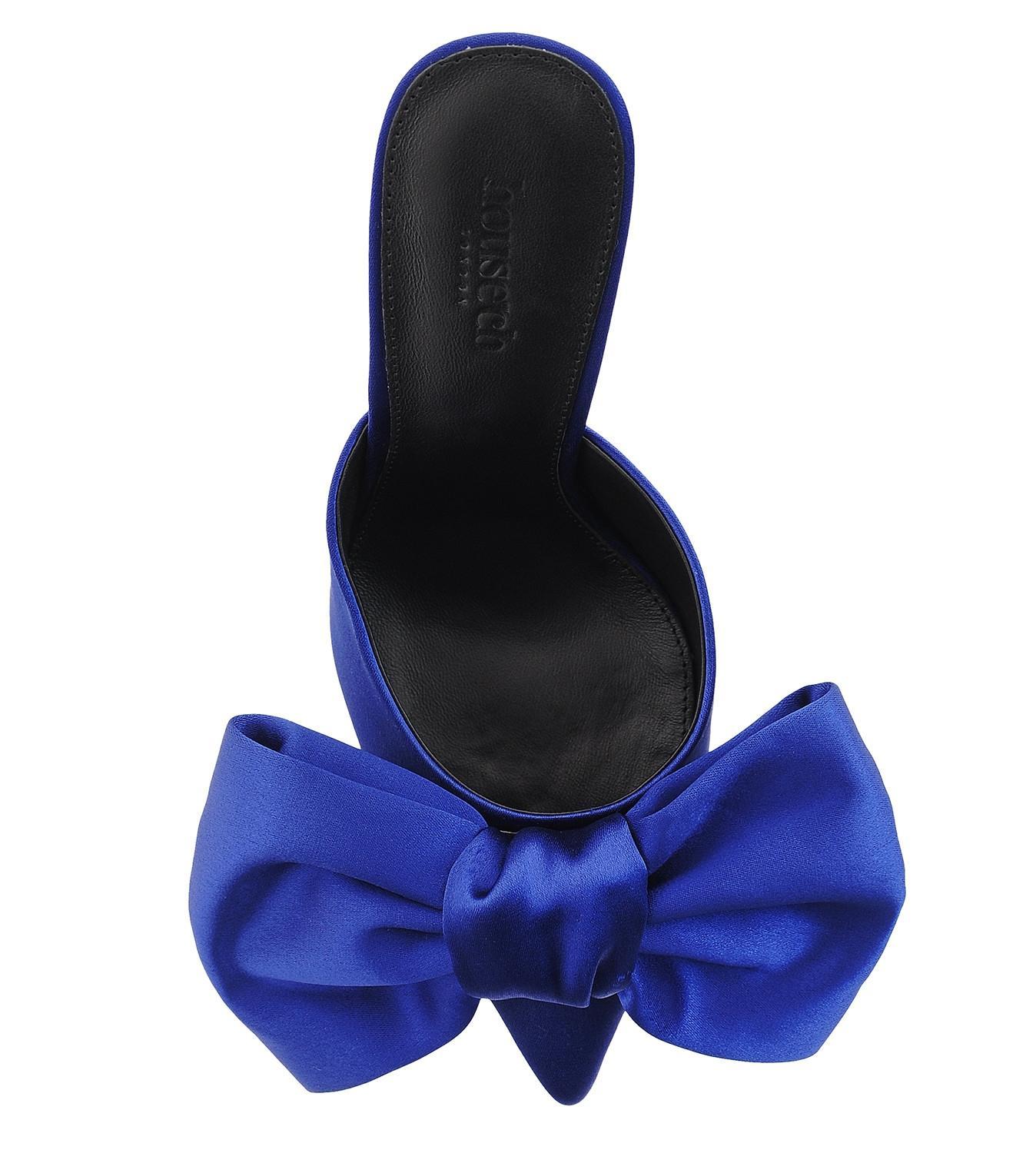 Beaubelle Cobalt Blue Oversized Bow Mules Product Image