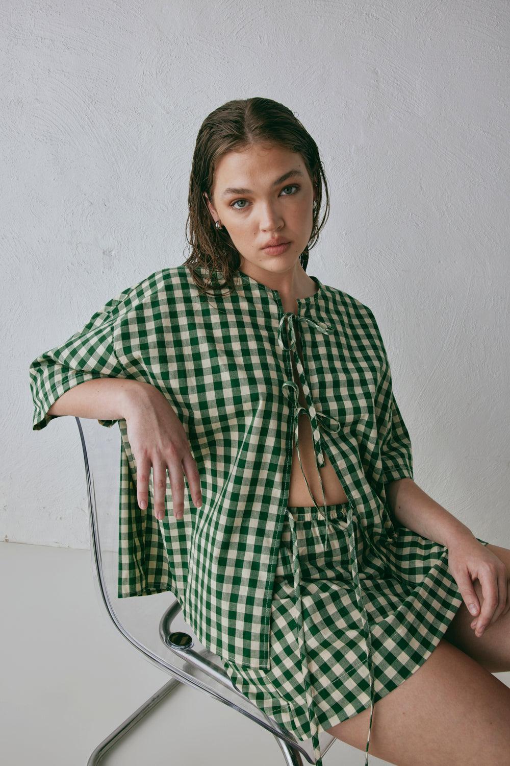Elka Mini Skirt Green Check Product Image