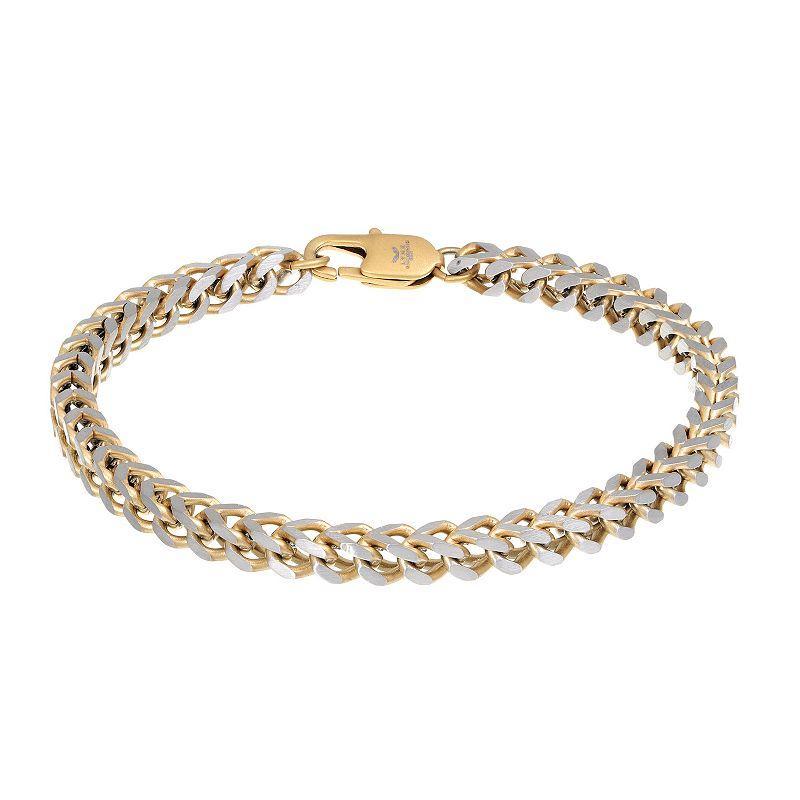 Mens LYNX Stainless Steel 5 mm Foxtail Chain Bracelet Gold Tone Product Image