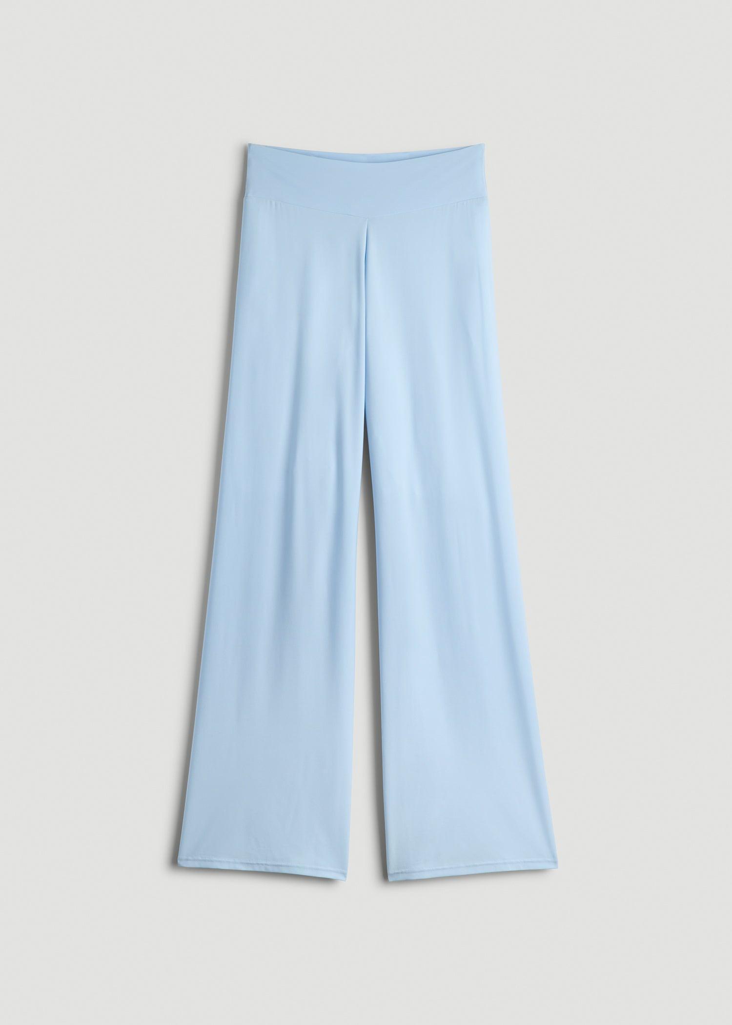 Pull On Breezy Wide Leg Pants for Tall Women in Ice Blue Female Product Image