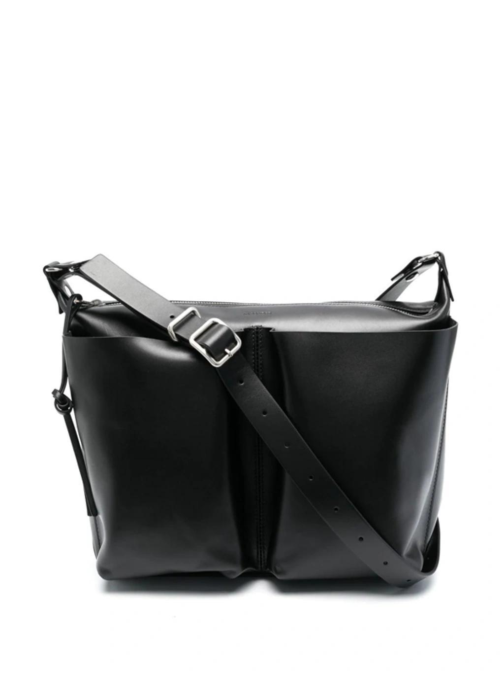 JIL SANDER Pilot Leather Crossbody Bag In Black Product Image