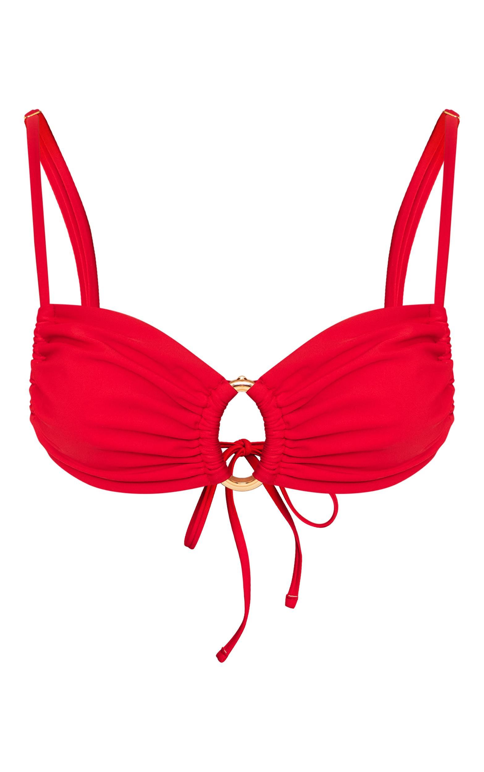 Red O Ring Trim Bikini Top Product Image