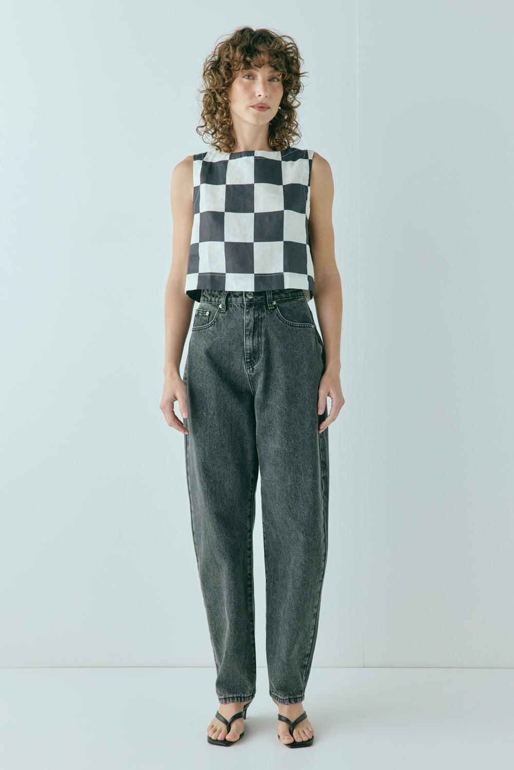 Naya Linen Top Check Product Image