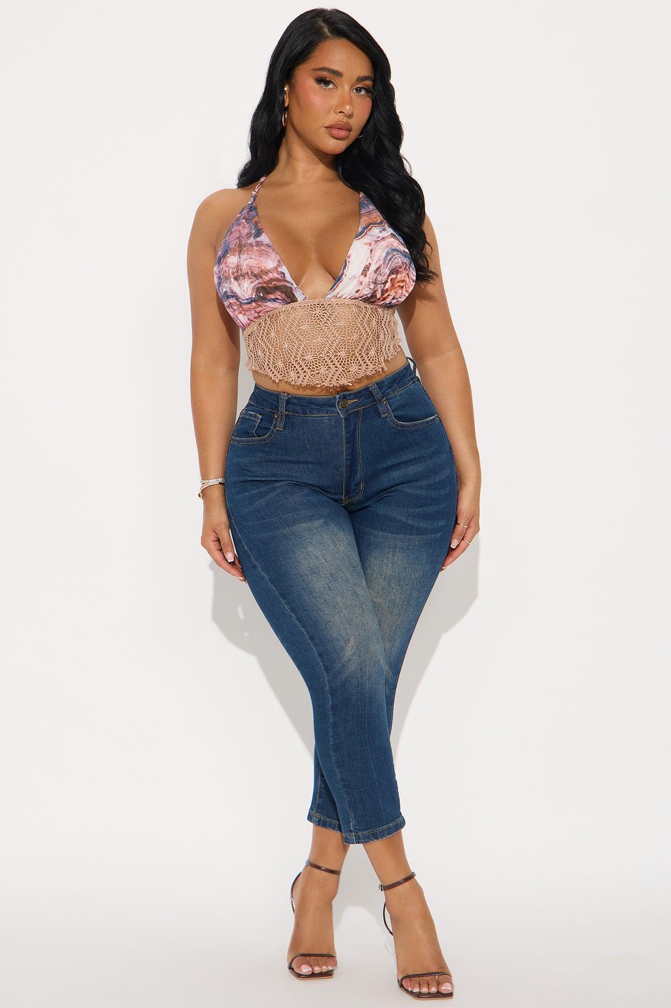 Jane Mesh Backless Halter Top - Multi Color Female Product Image