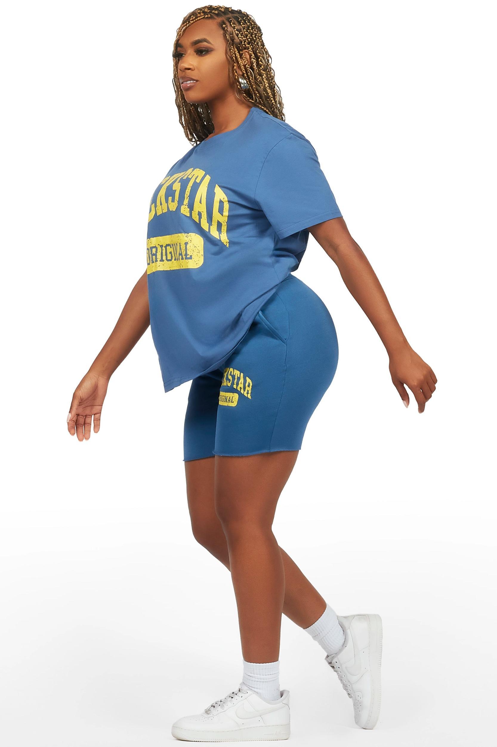 Javonuna Navy T-Shirt Short Set Female Product Image