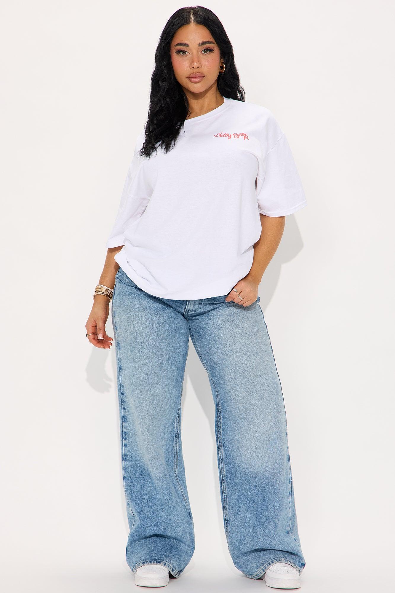 Betty Boop Queen Oversized Tee - White Product Image