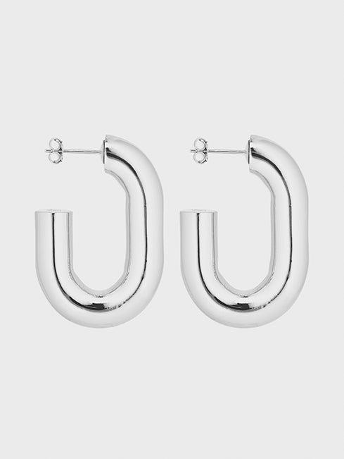 Silver XL Link Earrings Product Image