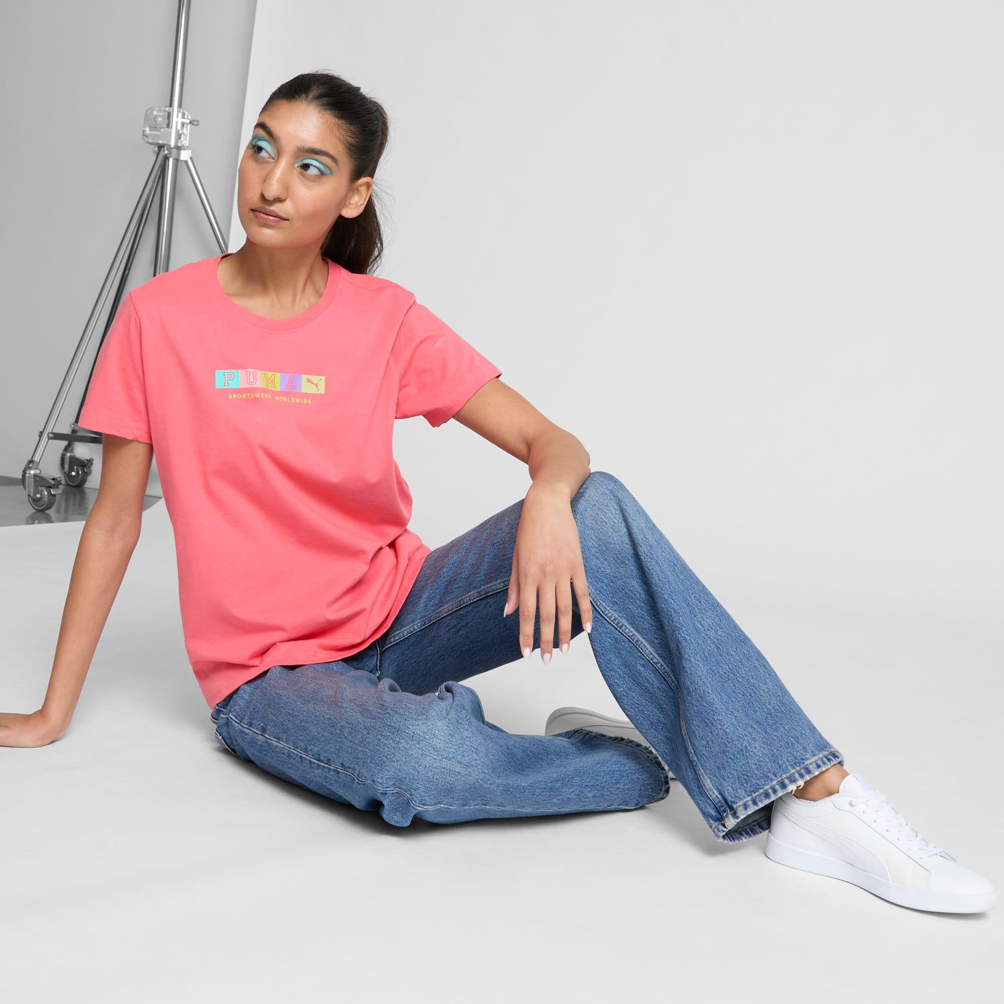 PUMA GRAPHICS Block Letters Women's T-Shirt Product Image