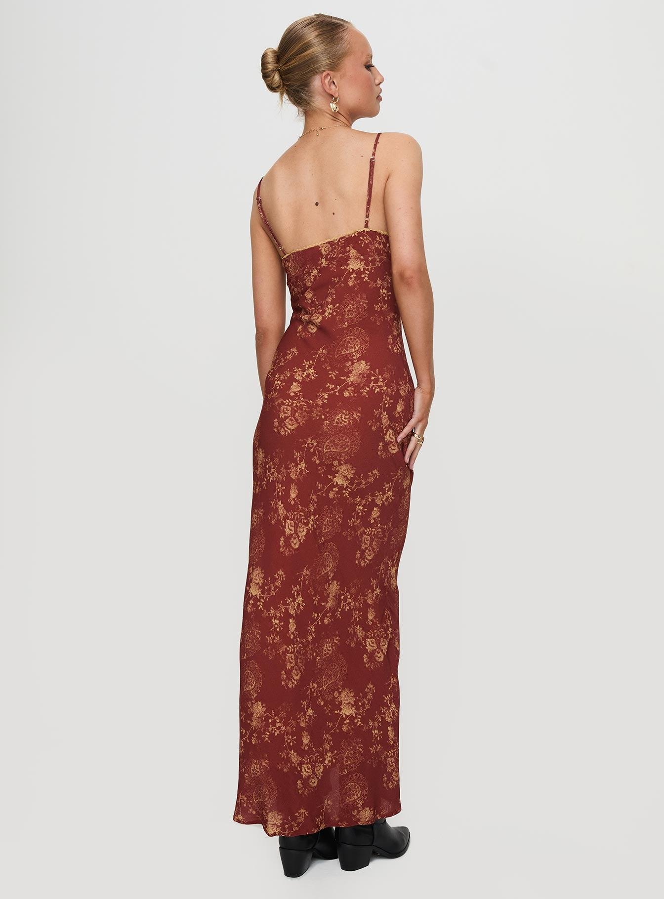 Bombay Bias Maxi Dress Rust Product Image