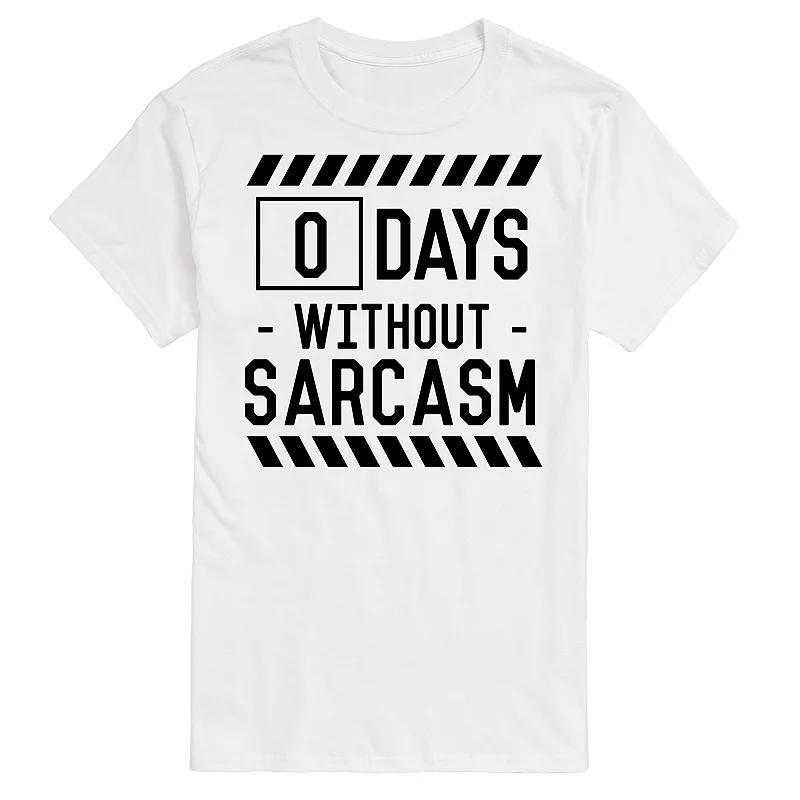 Big & Tall 0 Days Without Sarcasm Tee, Men's, Size: XXL Tall, White Product Image