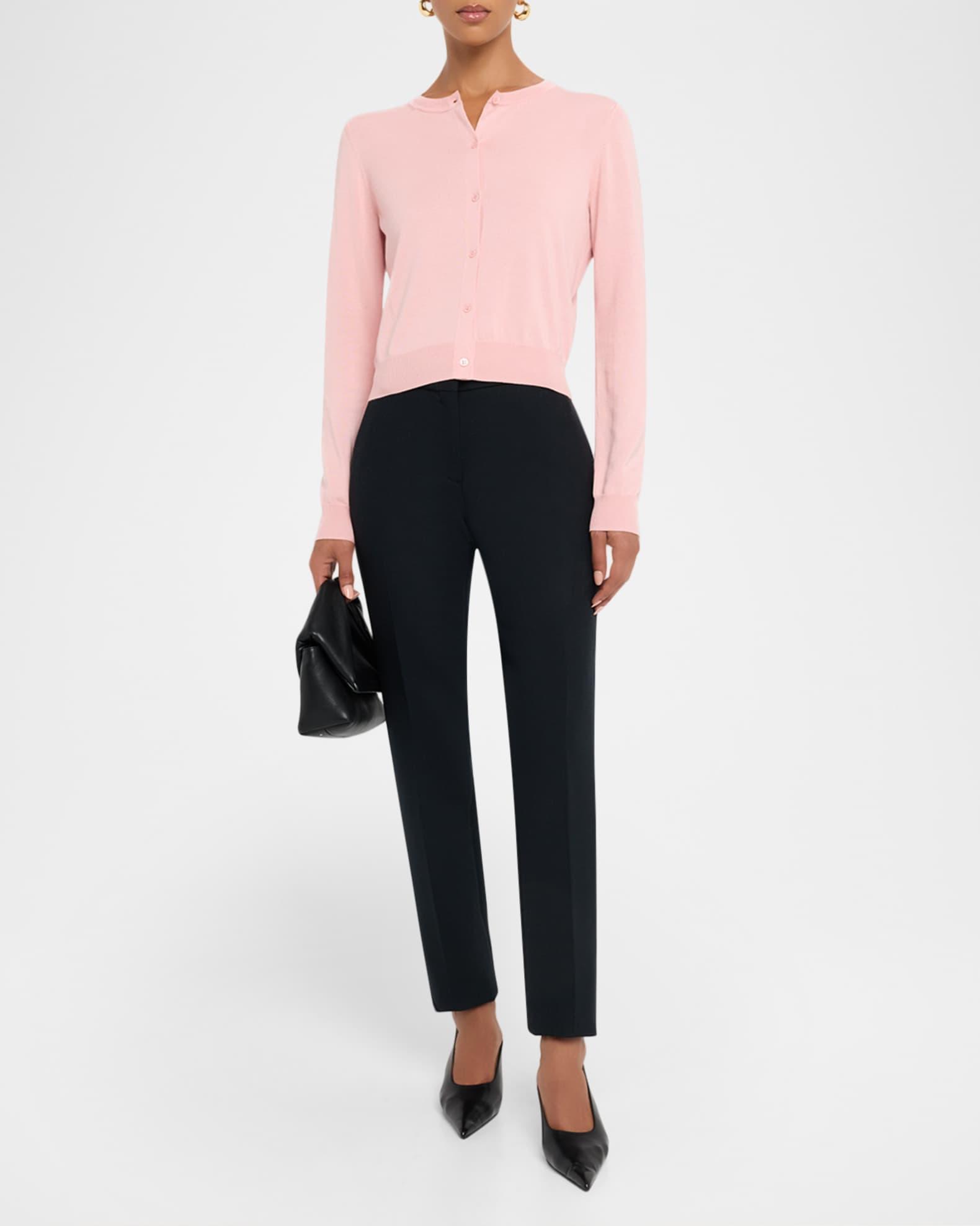 Silk-Cotton Crewneck Cardigan Product Image