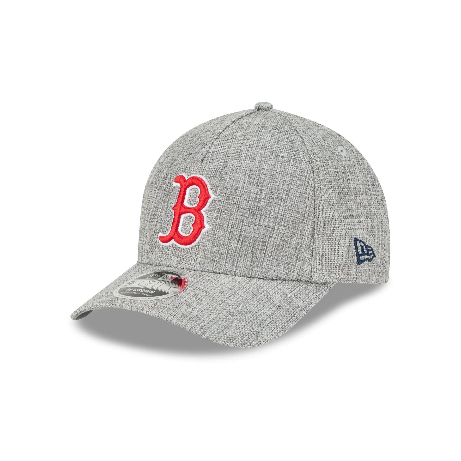 Boston Red Sox Cotton Weave Gray 9FORTY M-Crown A-Frame Snapback Hat Male Product Image