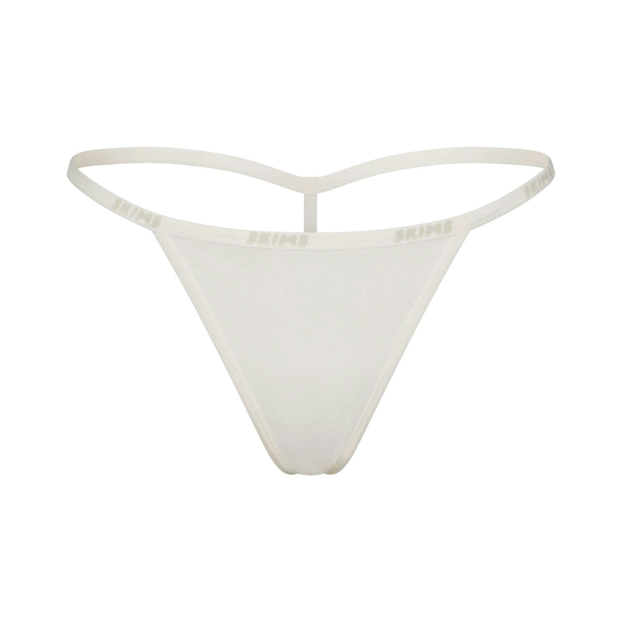 COTTON LOGO STRING THONG | MARBLE Product Image