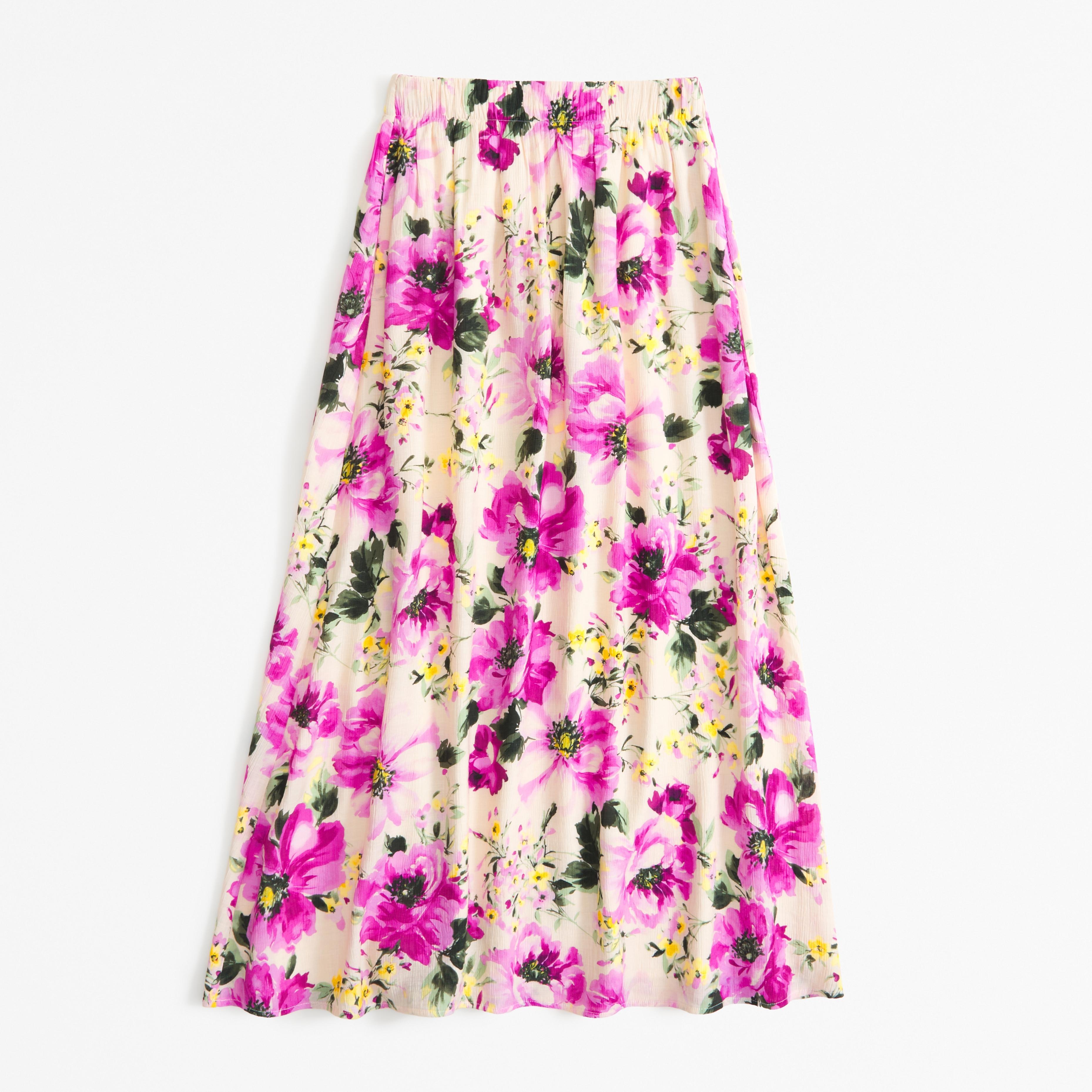 Crinkle Flowy Maxi Skirt Product Image