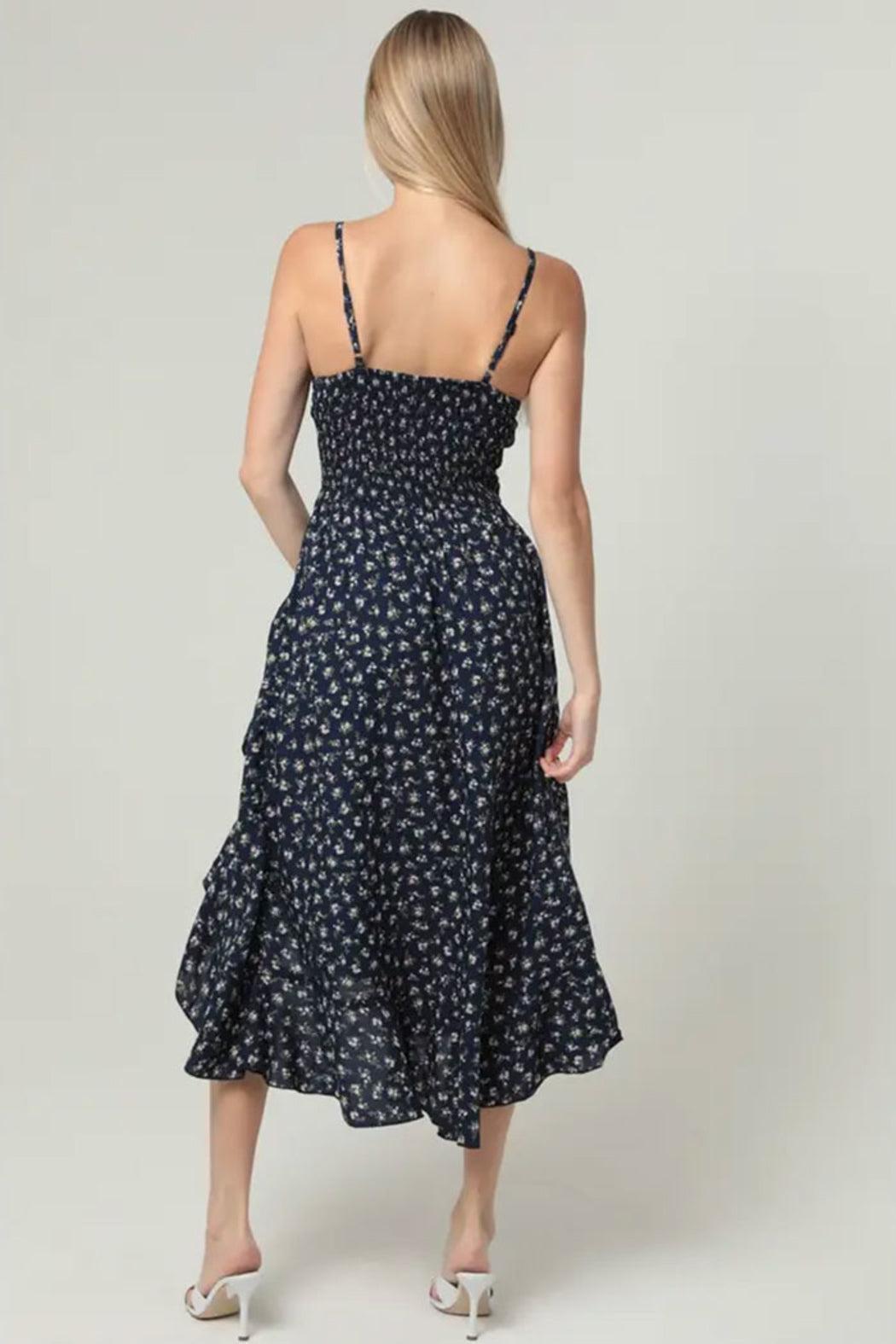 Front Cut Out Side Slit Ruffle Midi Product Image