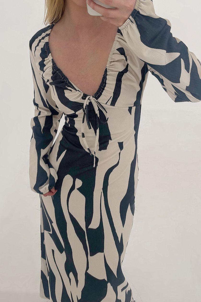 Jersey Balloon Sleeve Midi Dress Product Image