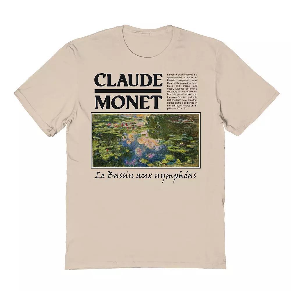 Men's Fine Art - Claude Monet - Waterlillies Graphic Tee, Size: XL, Beige Khaki Product Image