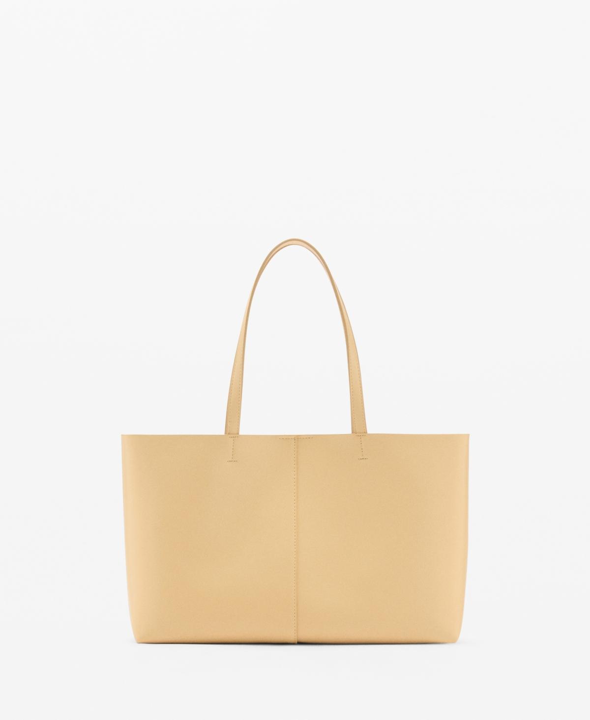 Leather-effect shopper bag - Women | MANGO USA Product Image