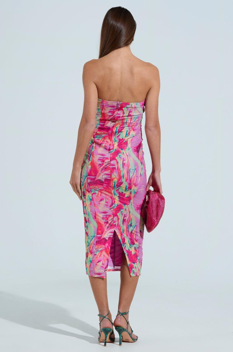 VERONICA PRINTED MESH MIDI DRESS Product Image